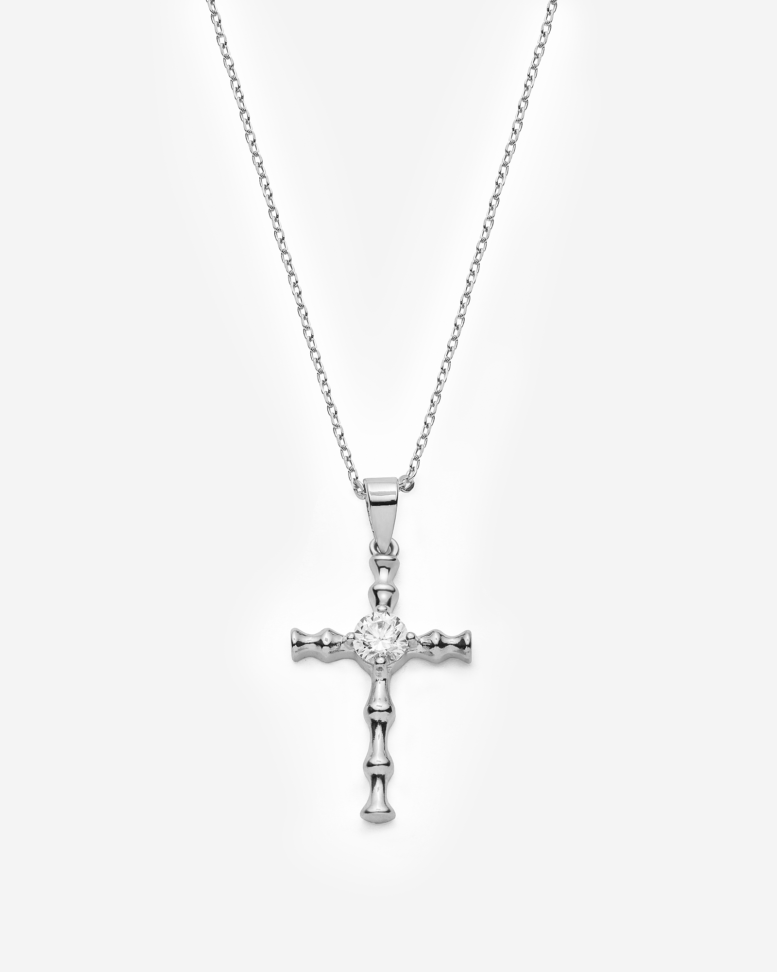 Cz Cross Necklace Elegant Faith Inspired Design - 925k Sterling Silver
