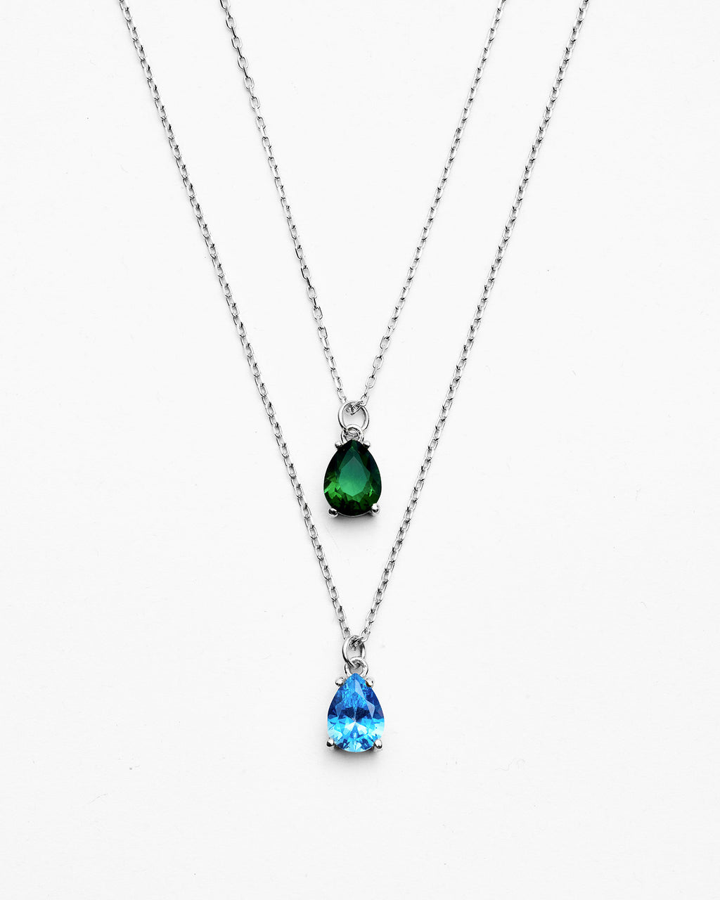 Dainty Silver Birthstone Necklace for Mom - 925k Sterling Silver