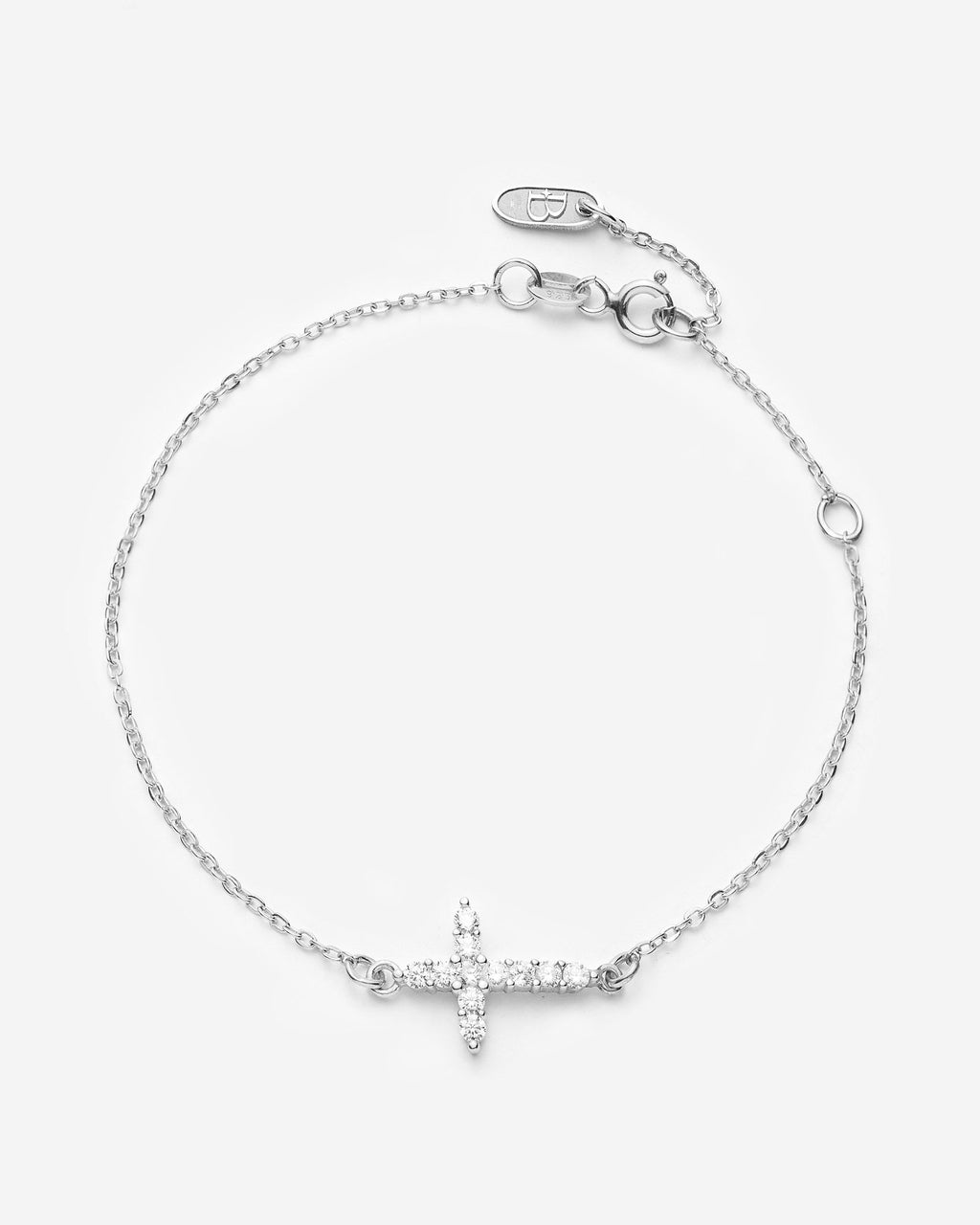 Dainty Gemstone Cross Bracelet - 925k Sterling Silver