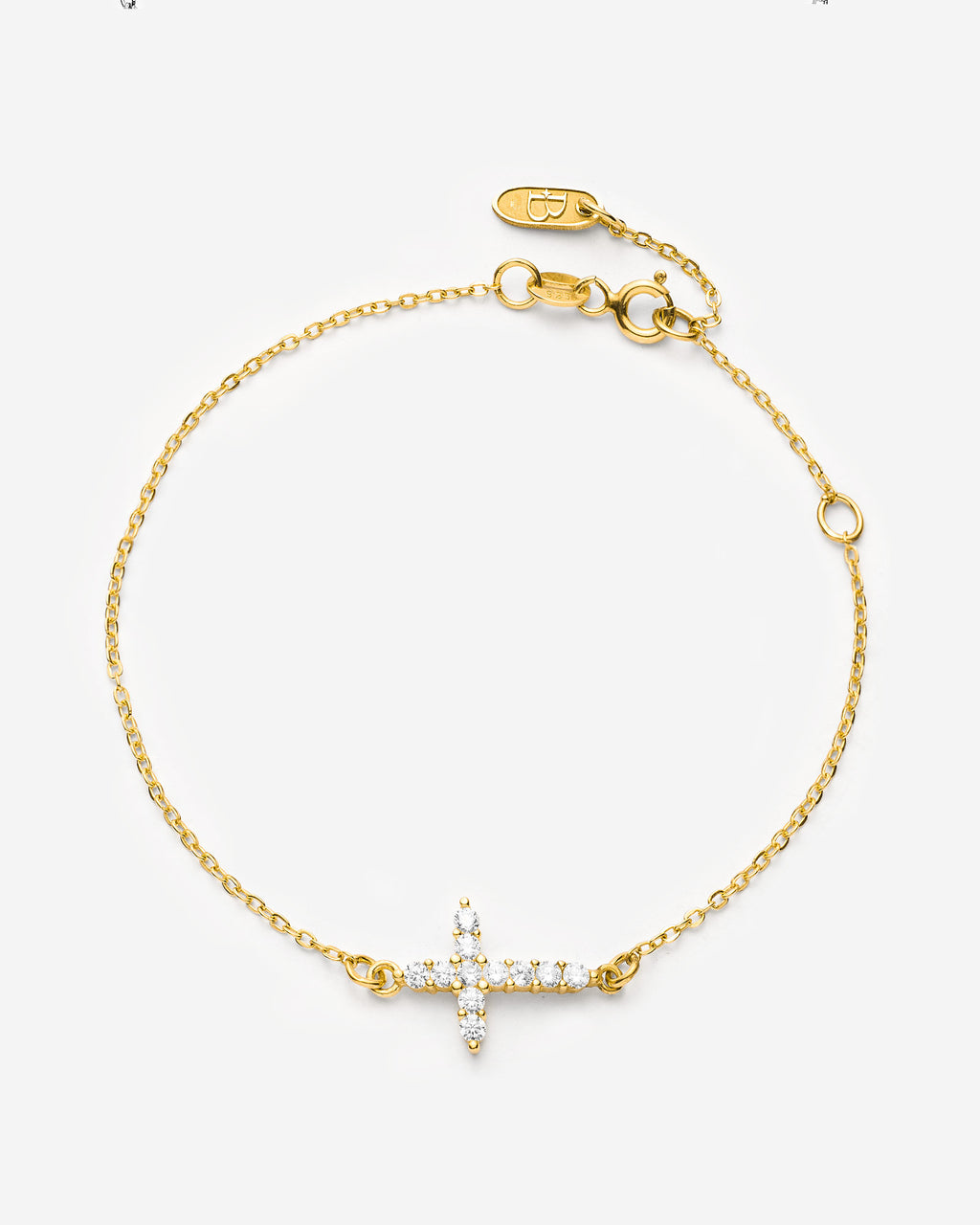 Dainty Gemstone Cross Bracelet - 18k Gold Vermeil