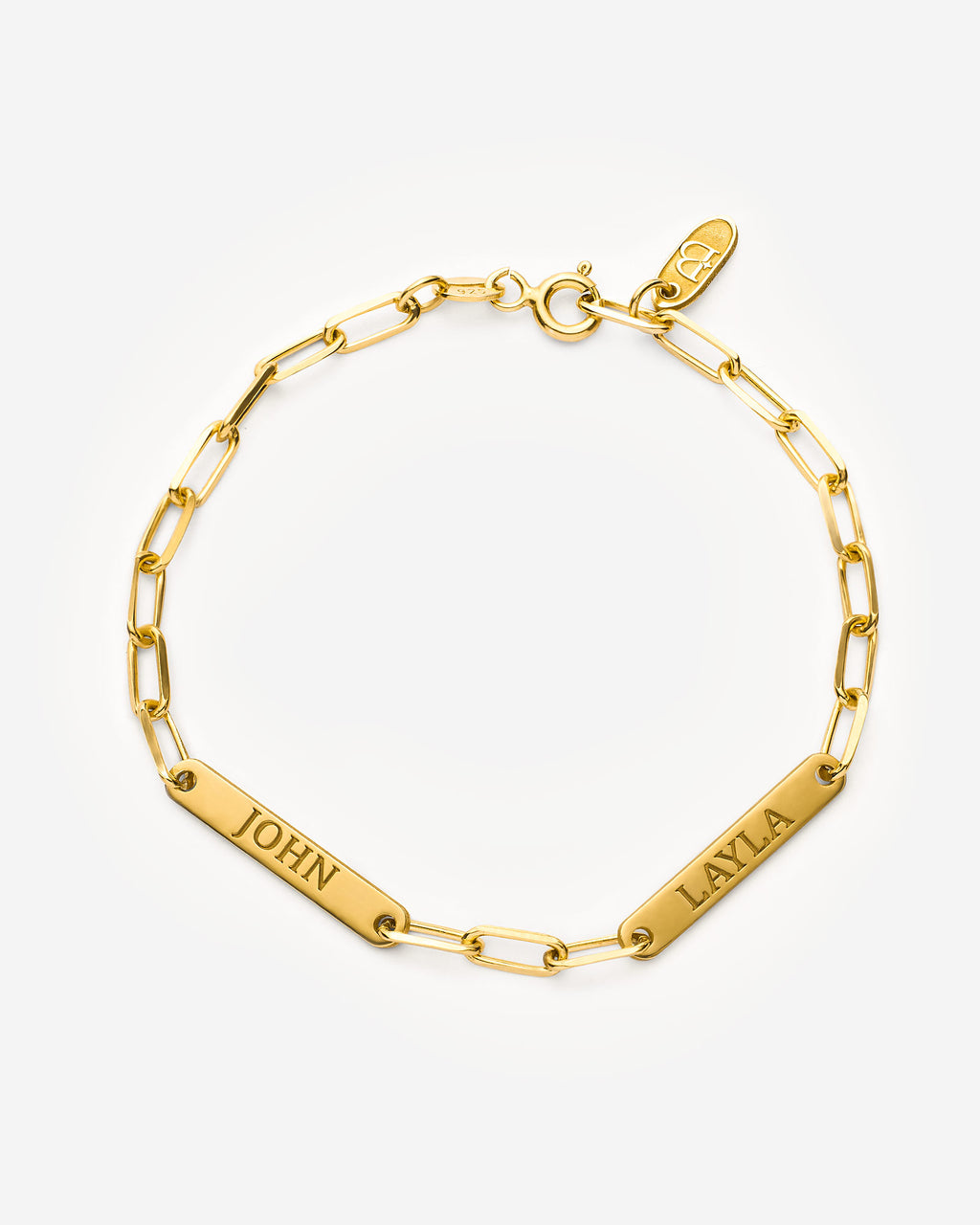 Silver Engraved Dainty Name Bar Bracelet - 18k Gold Vermeil
