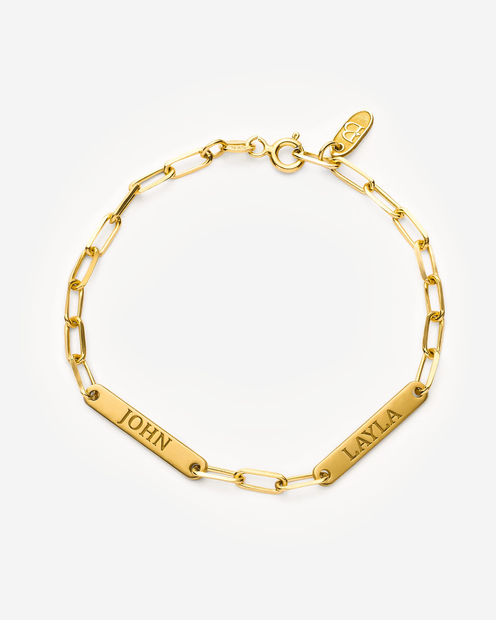 Silver Engraved Dainty Name Bar Bracelet - 18k Gold Vermeil