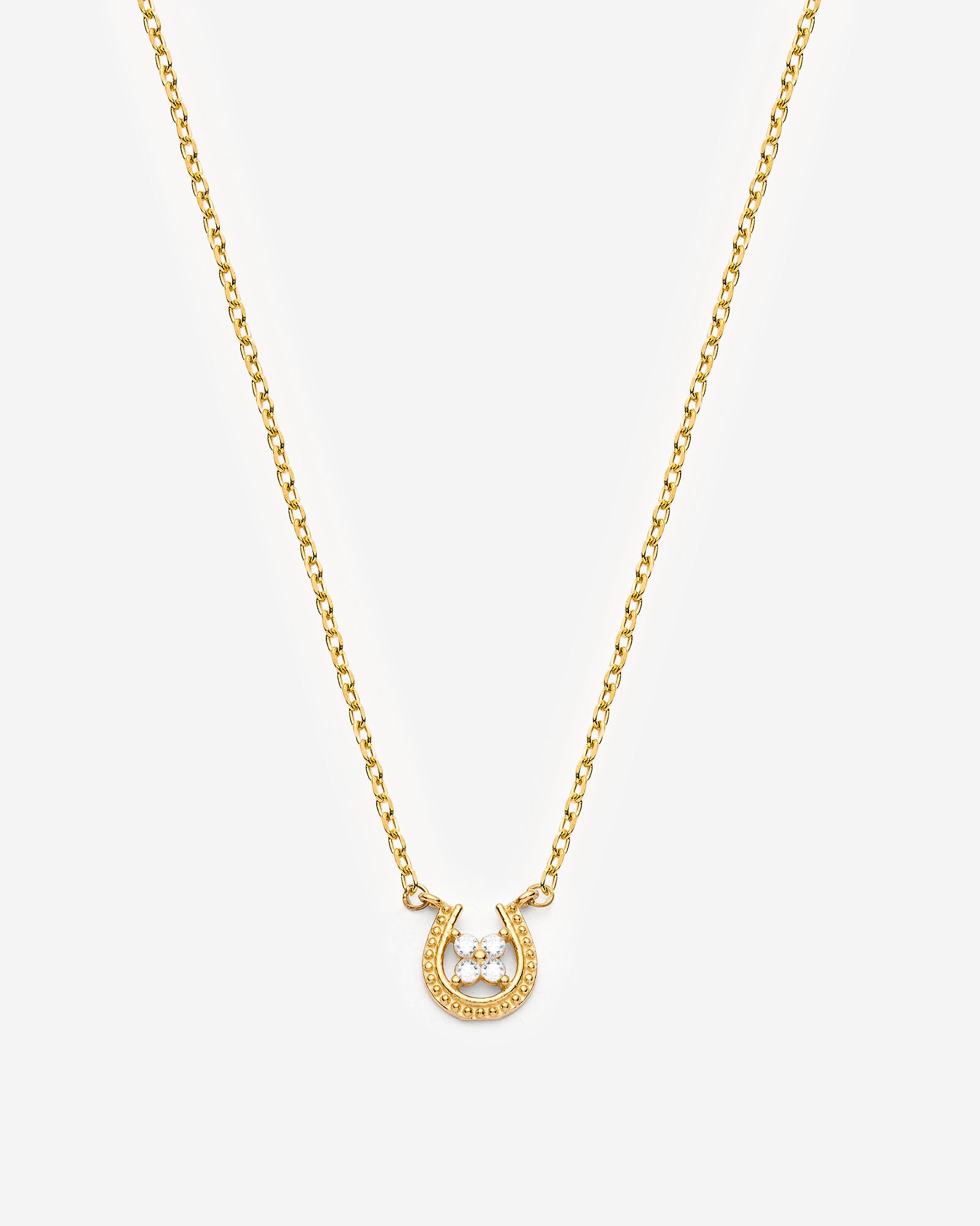 Lucky Horseshoe Pendant Necklace - 18k Gold Vermeil