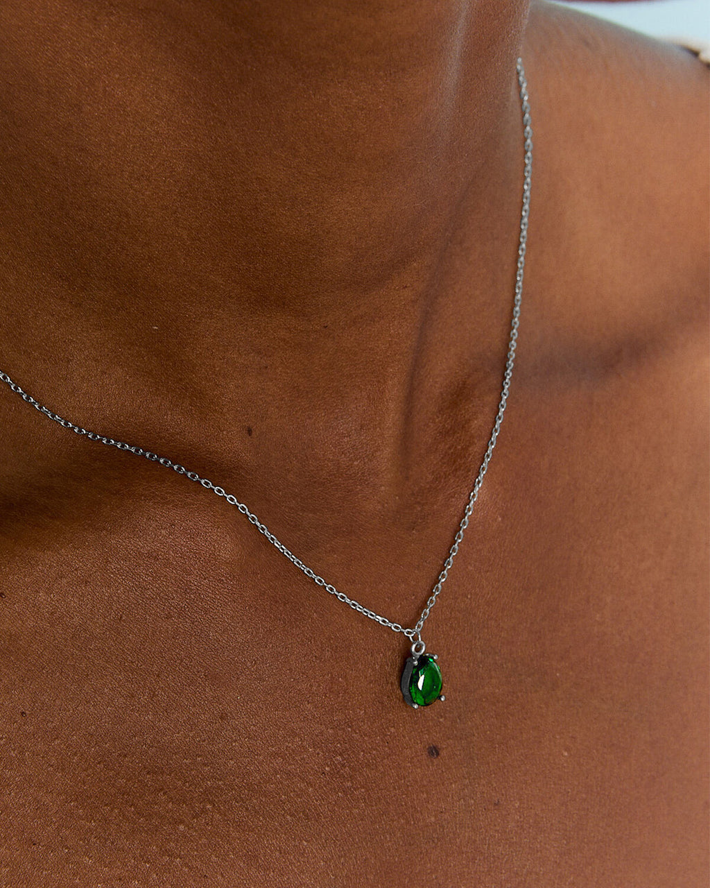 Dainty Silver Birthstone Necklace for Mom - 925k Sterling Silver