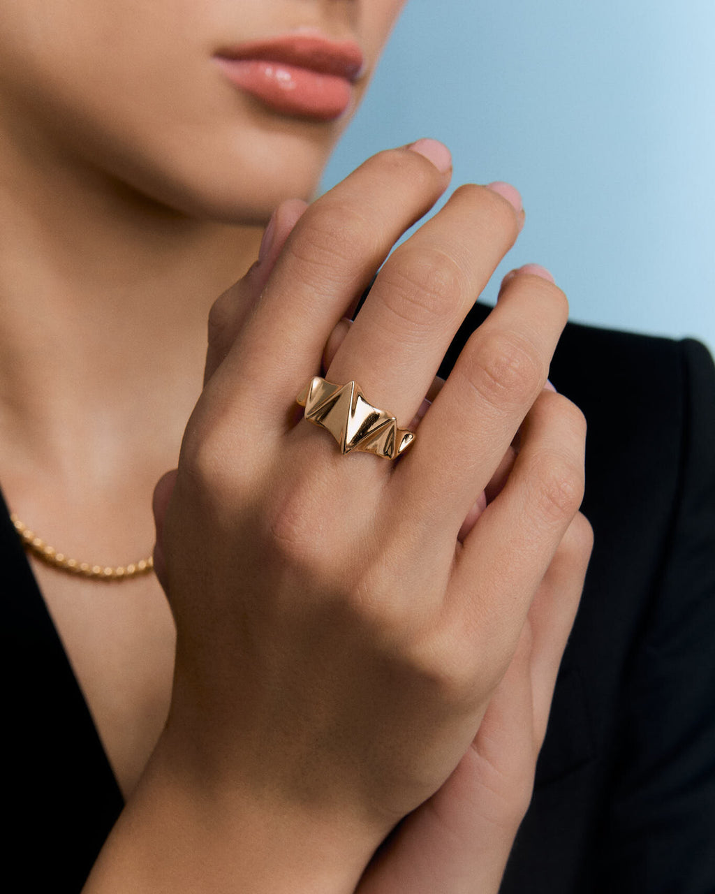 Modern Geometric Design 925 Sterling Silver - 18k Gold Vermeil