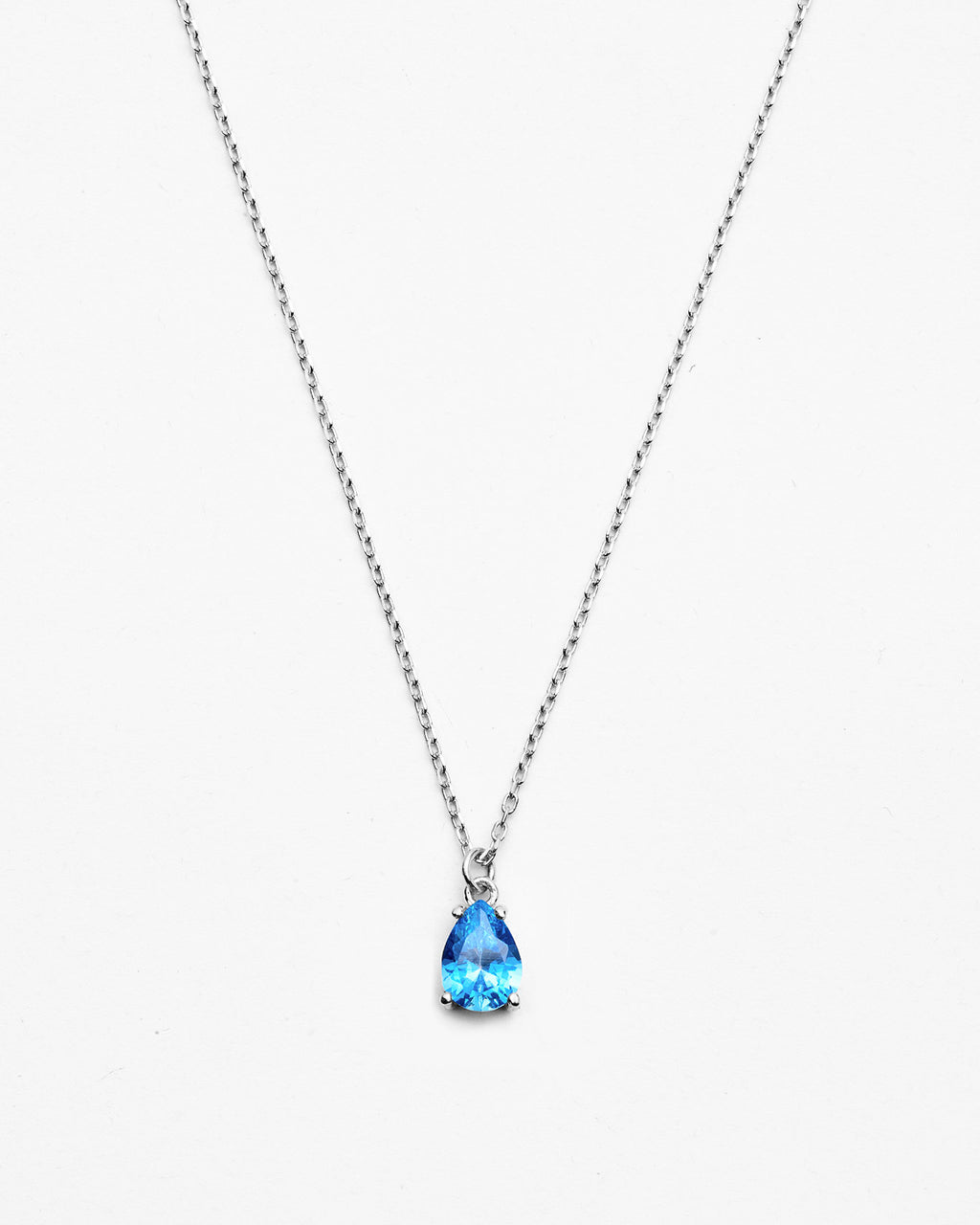 Dainty Silver Birthstone Necklace for Mom - 925k Sterling Silver