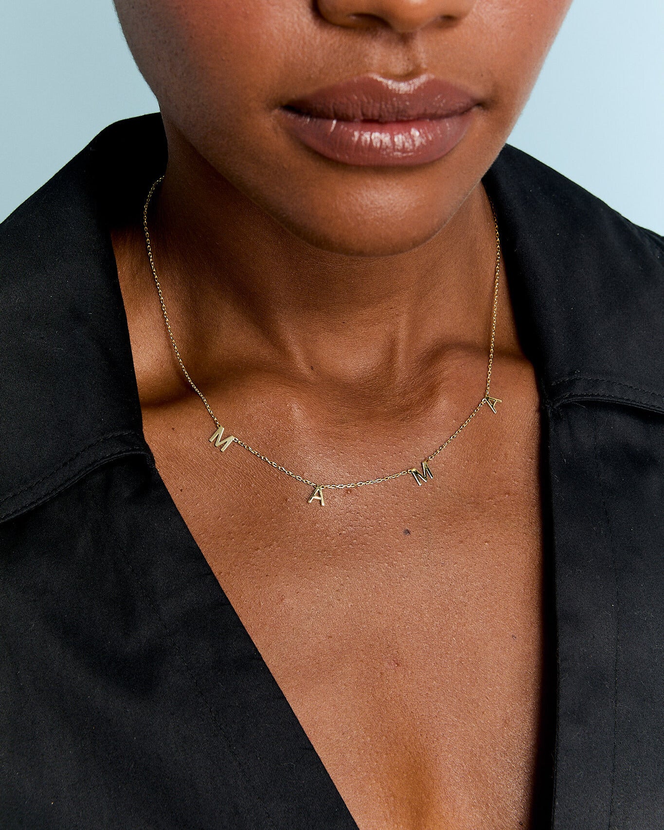 Gold Initial MAMA Necklace  - 18k Gold Vermeil