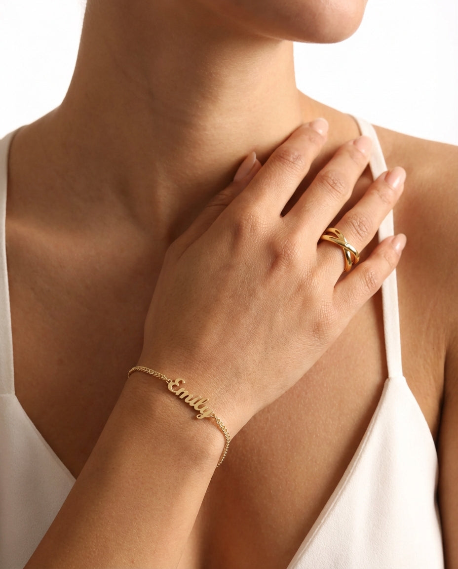 925k Silver Dainty Name Bracelet - Bracelet Jewelry