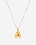 Abstract Floral Pendant Necklace with Birthstone