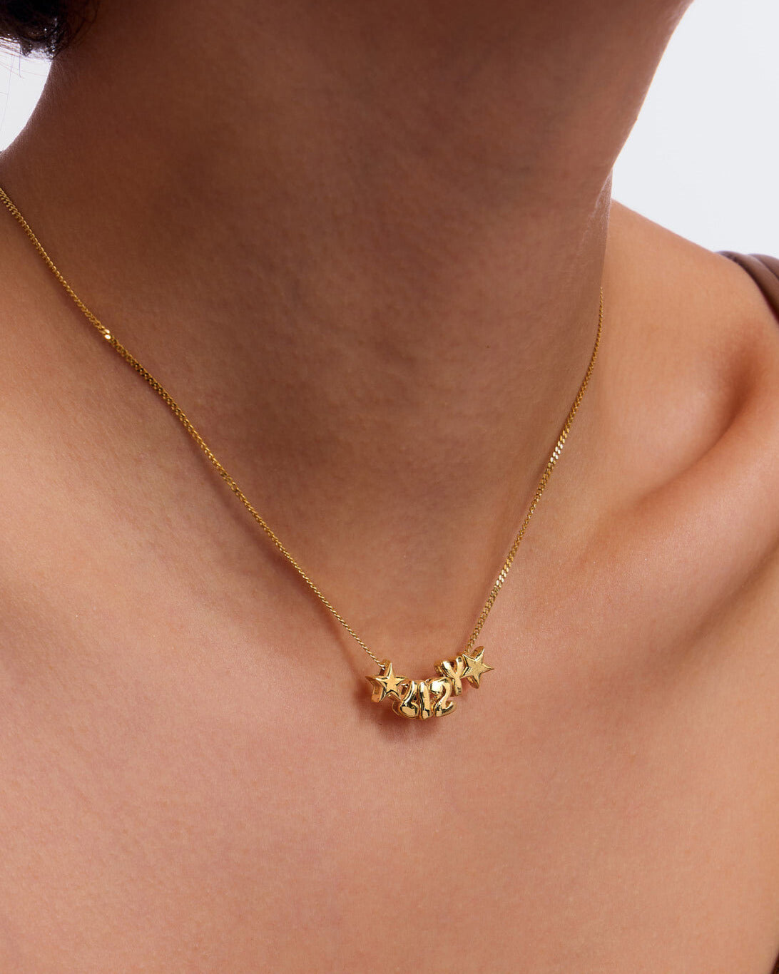 Bubble Initial MAMA Necklace - 18k Gold Vermeil