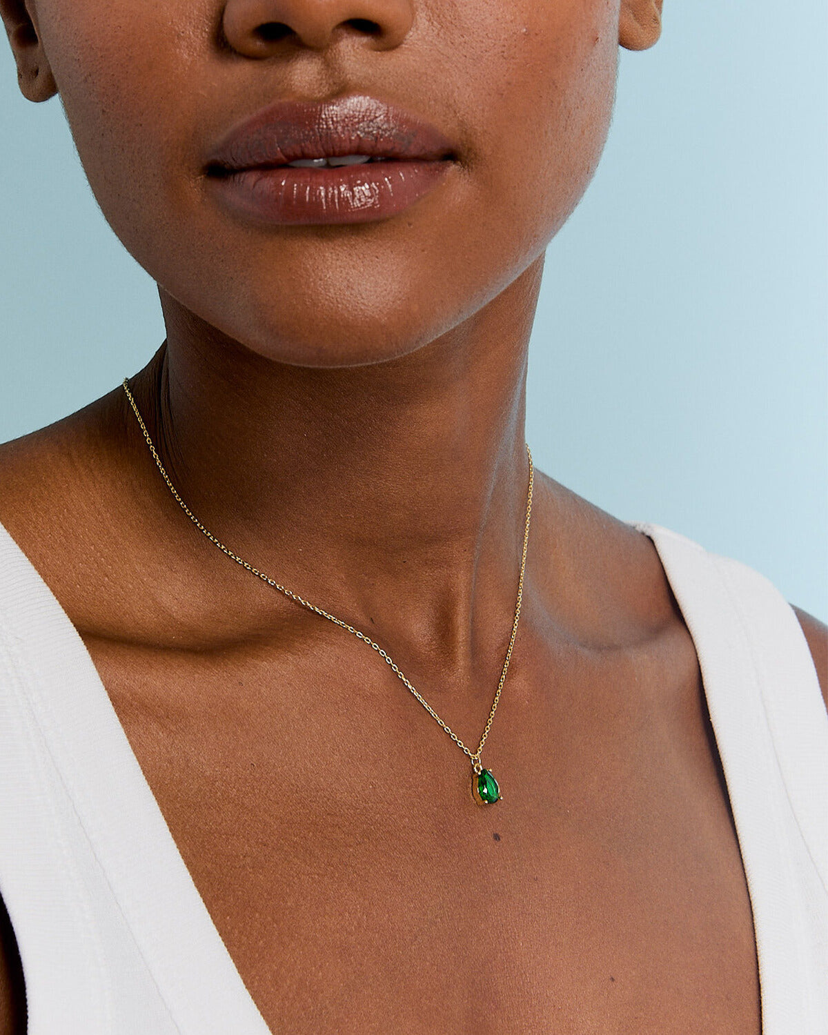 Dainty Silver Birthstone Necklace for Mom - 925k Sterling Silver