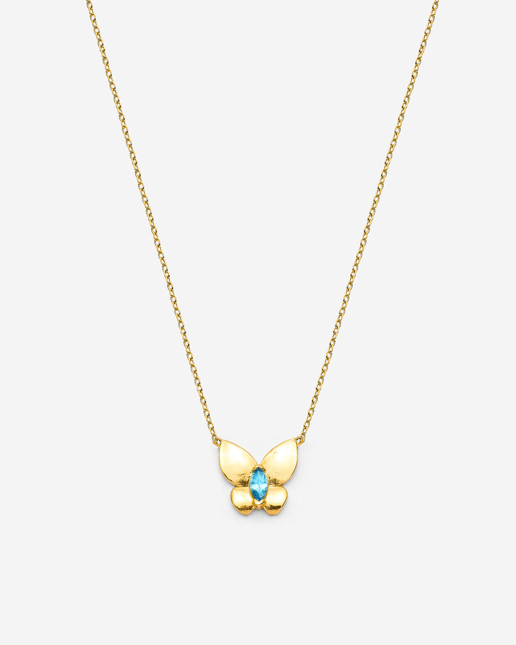 Butterfly Pendant Necklace with Birthstone - 18k Gold Vermeil