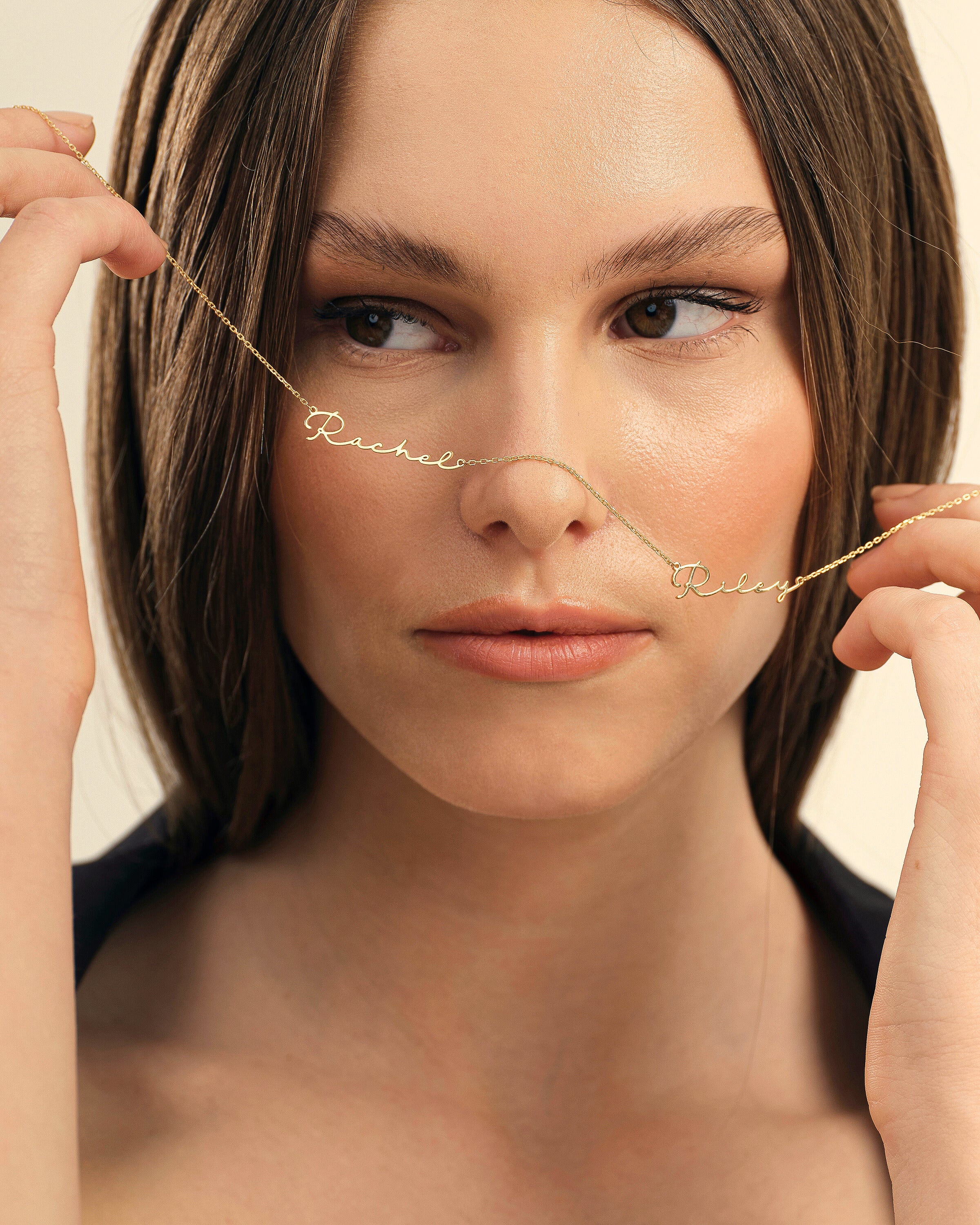 Custom Multi Name Signature Necklace - 18k Gold Vermeil