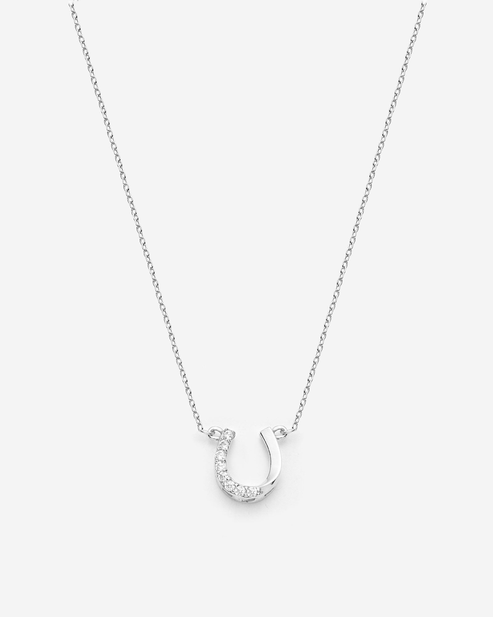 CZ Horseshoe Pendant Necklace - Lucy Jewelry
