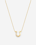 CZ Horseshoe Pendant Necklace - Lucy Jewelry