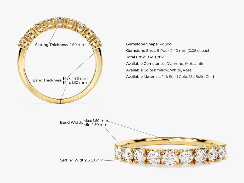 Nine Stone Basket Anniversary Band (0.45 CT TW)