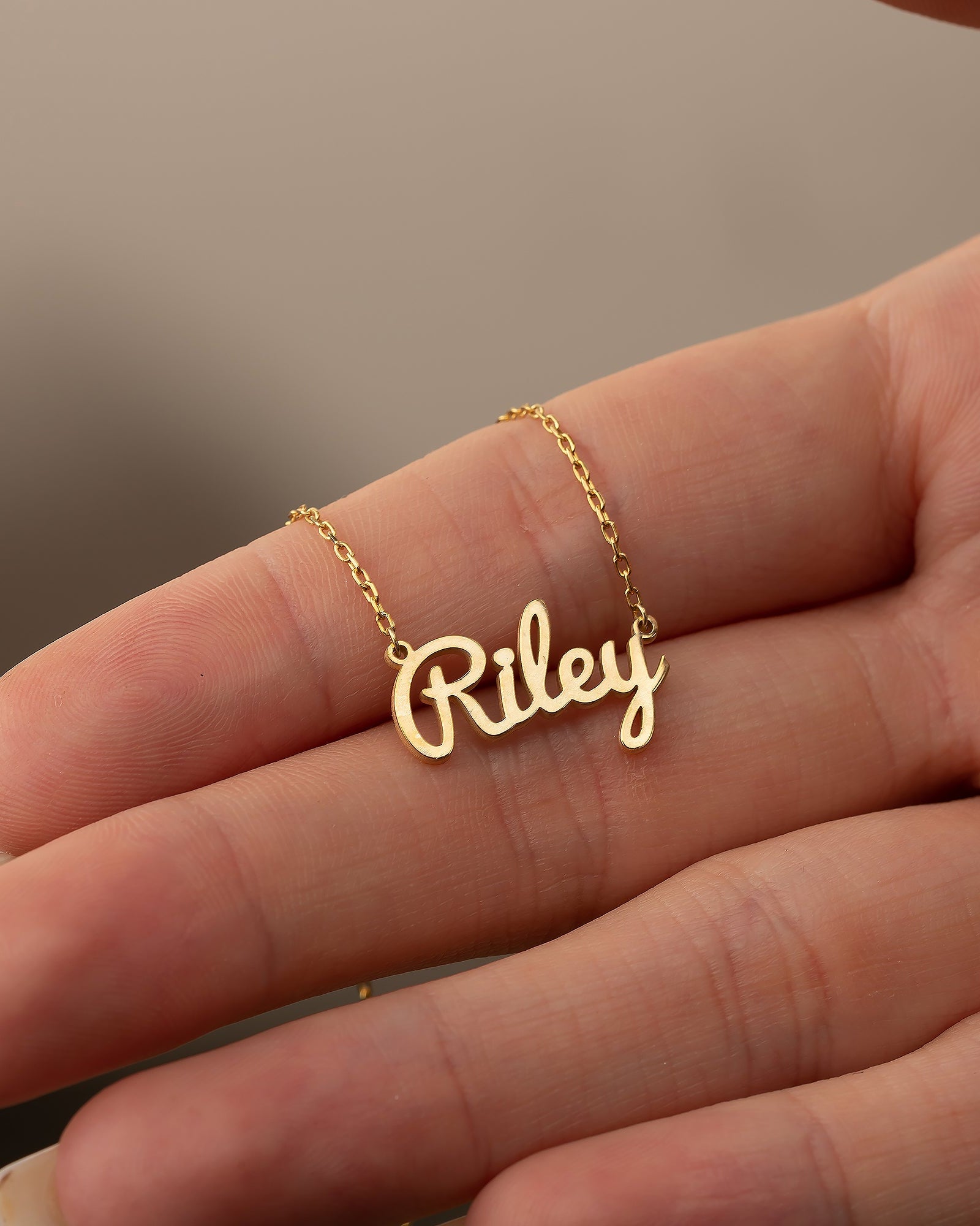 Custom Name Necklace, Personalized Gold Name Jewelry - 925k Sterling Silver