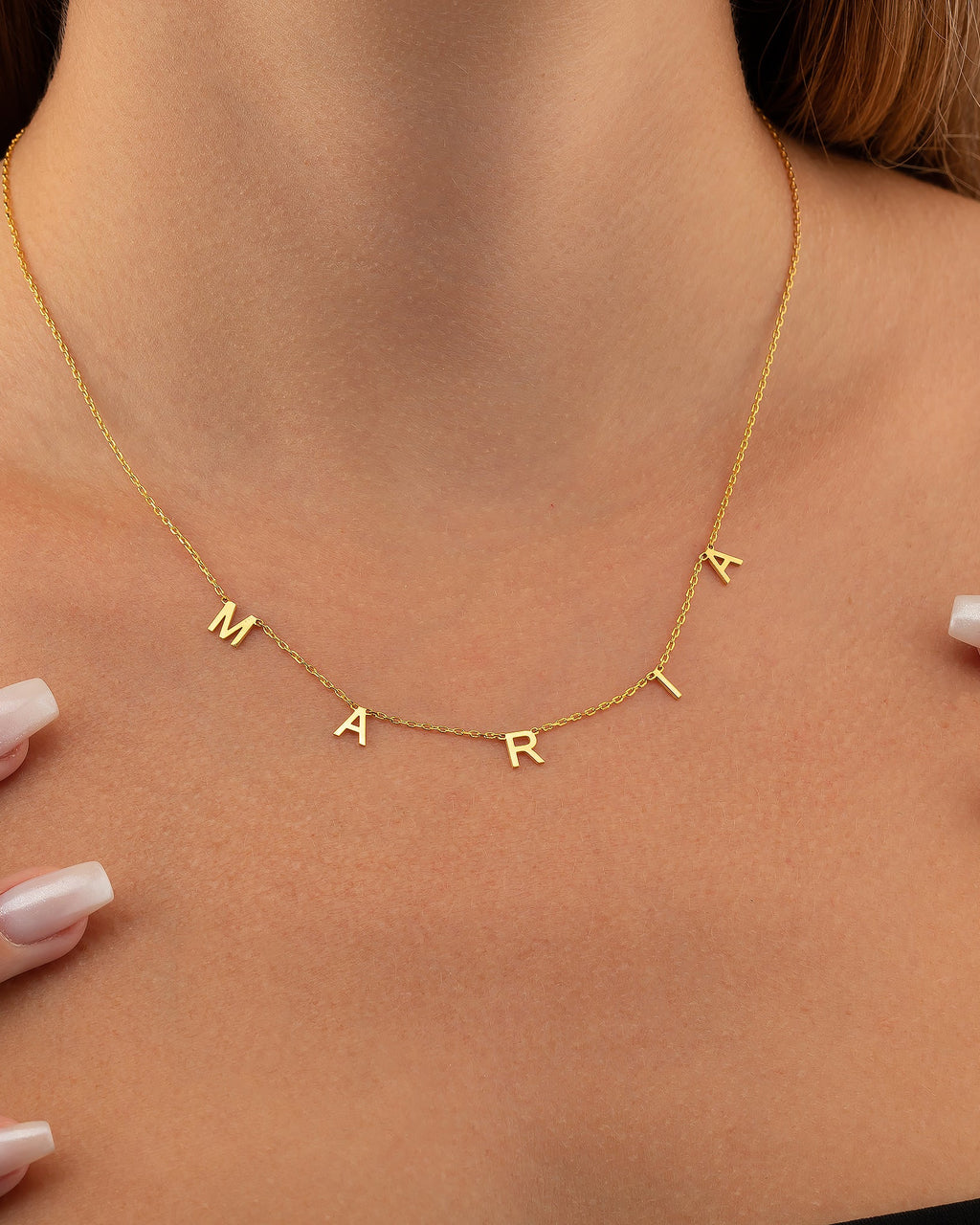 Personalized Gold Name Necklace - Dainty Letter Chain - Custom Jewelry Gift - 925k Sterling Silver