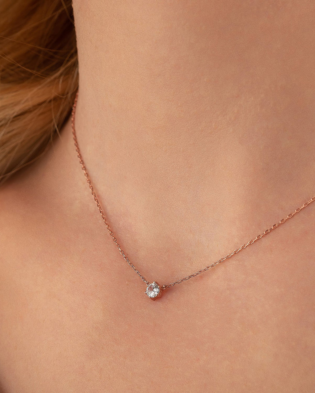 Minimalist Birthstone Necklace - Dainty Gold Chain with Colorful Gems - 925k Sterling Silver