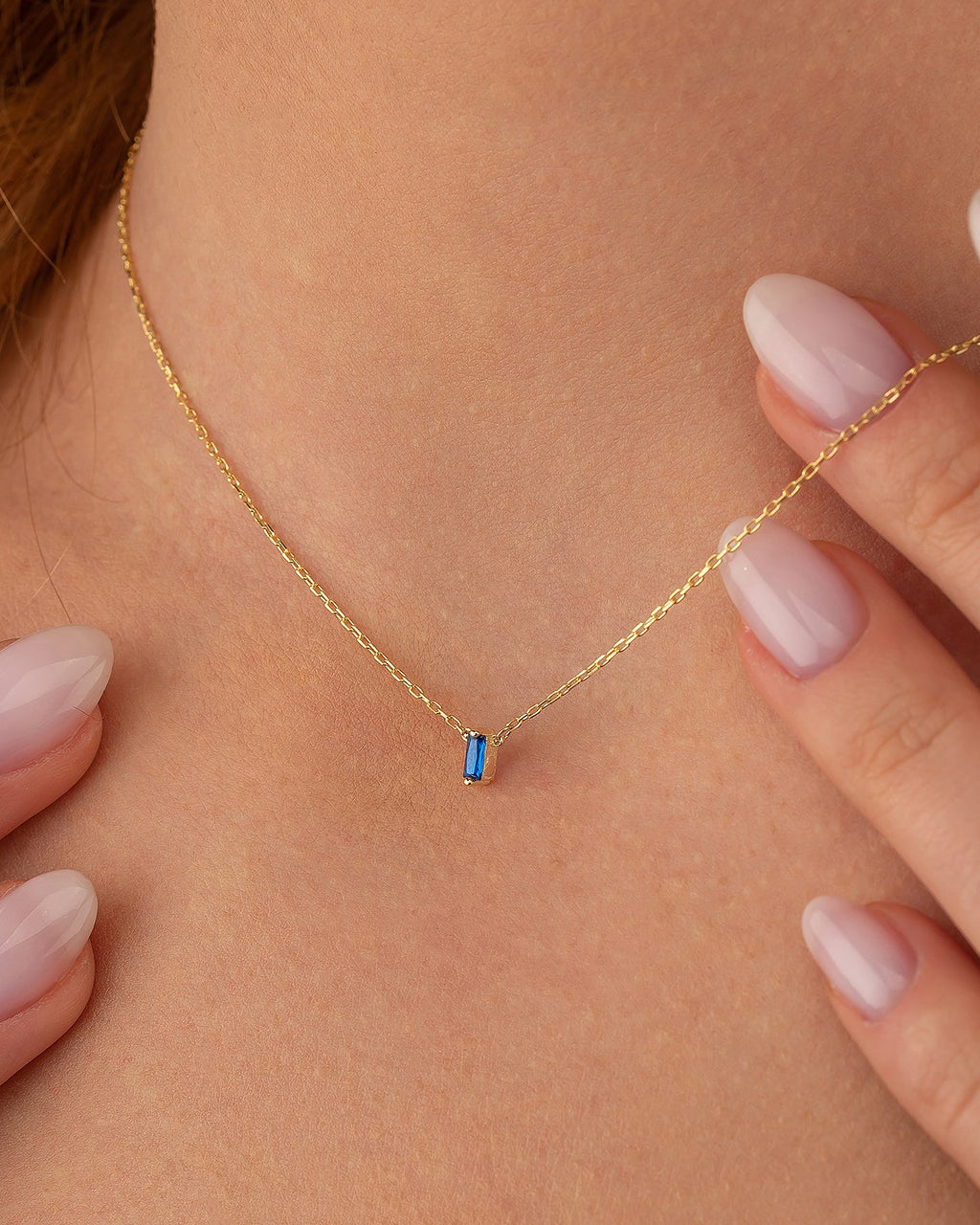 Family Birthstone Necklace, Multi Stone Bar Necklace - 925k Sterling Silver