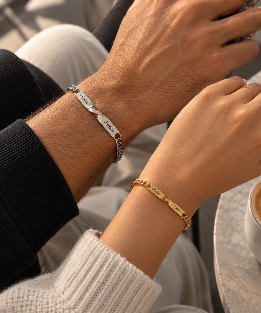 Personalized Couple Bracelets – Set of 2