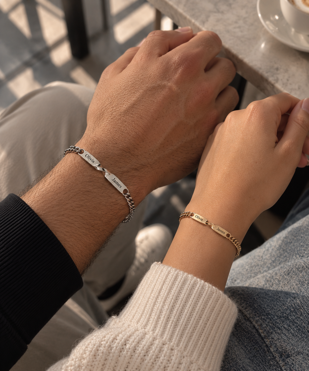 Personalized Couple Bracelets – Set of 2