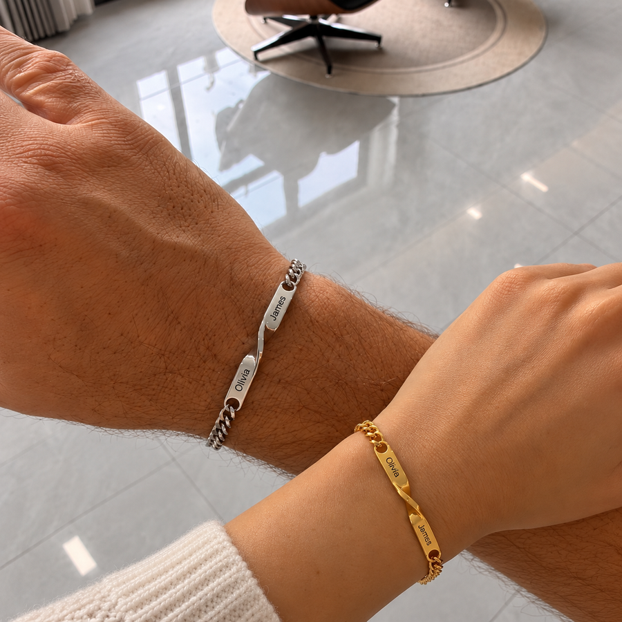Personalized Couple Bracelets – Set of 2