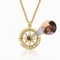 Gold Compass Locket Necklace - Sentimental Travel Gift
