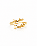 Personalized Double Name Ring - Custom Gold Couple's Gift