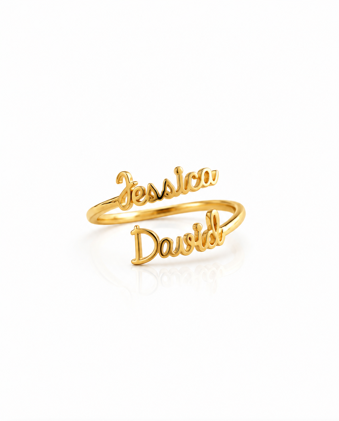 Personalized Double Name Ring - Custom Gold Couple's Gift