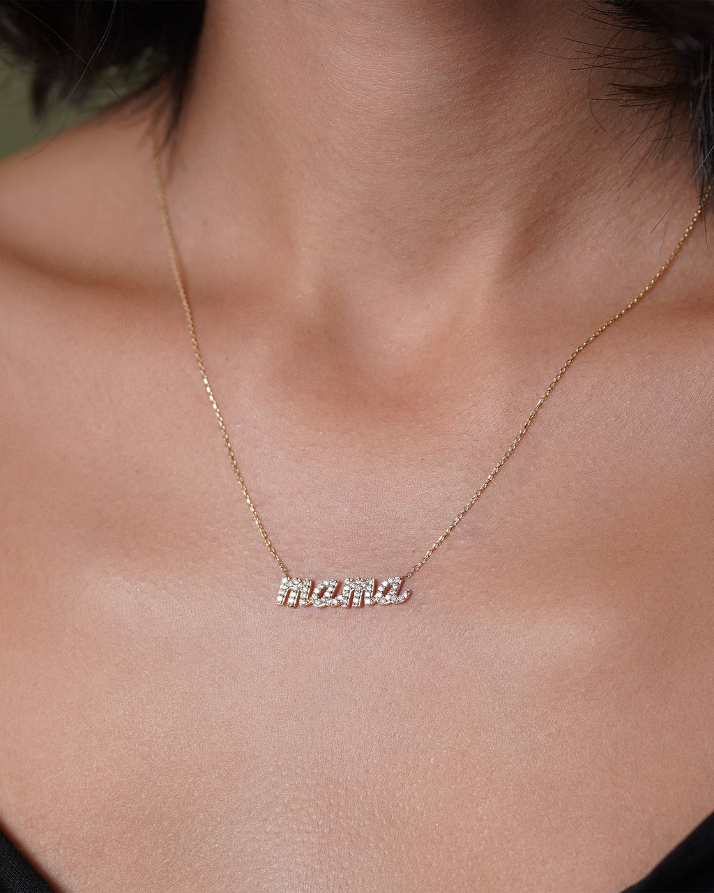 Dainty Gold mama Necklace - 925k Sterling Silver