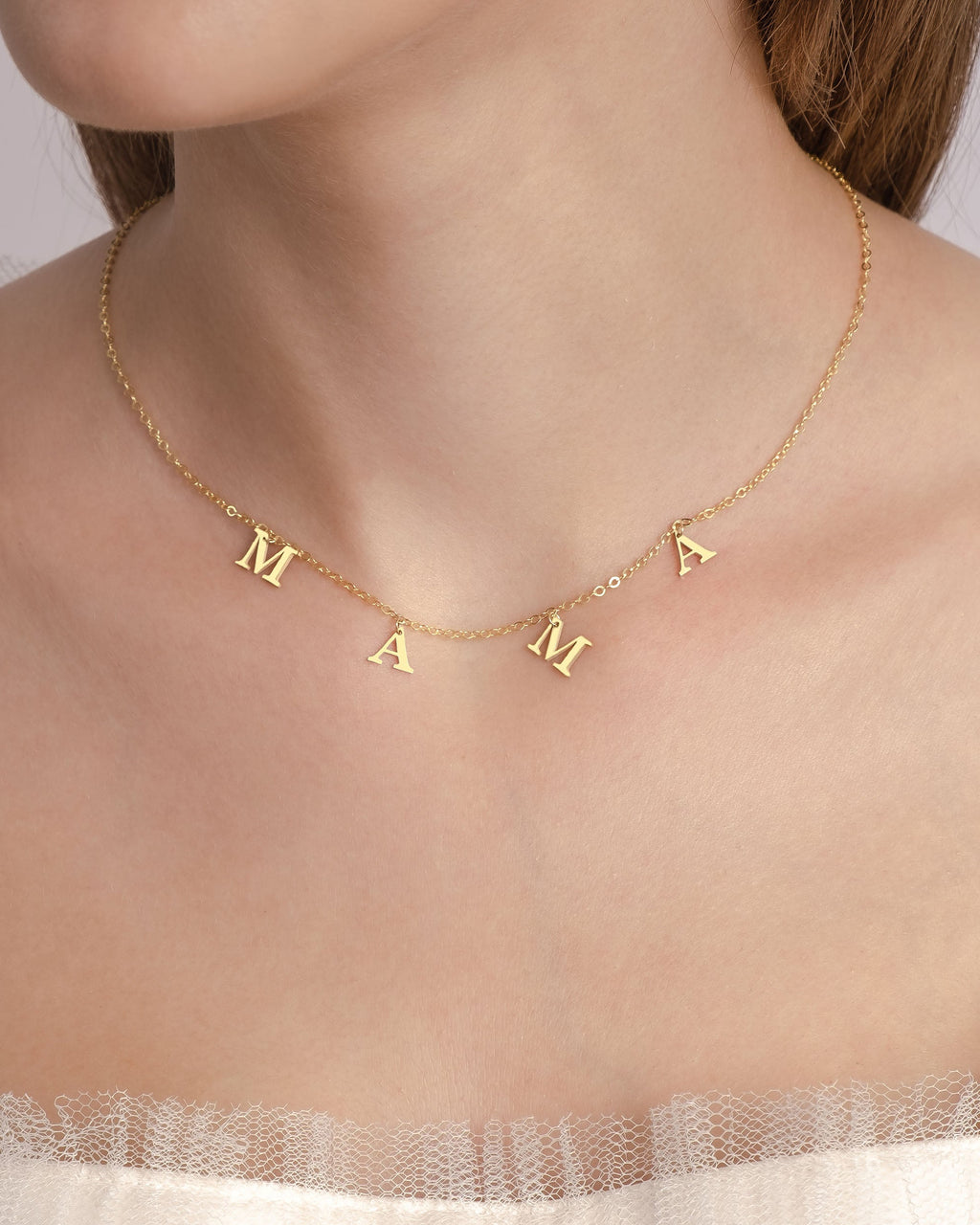 Drop Letter Name Necklace - Custom Initial Jewelry - Personalized Gift for Her - 925k Sterling Silver