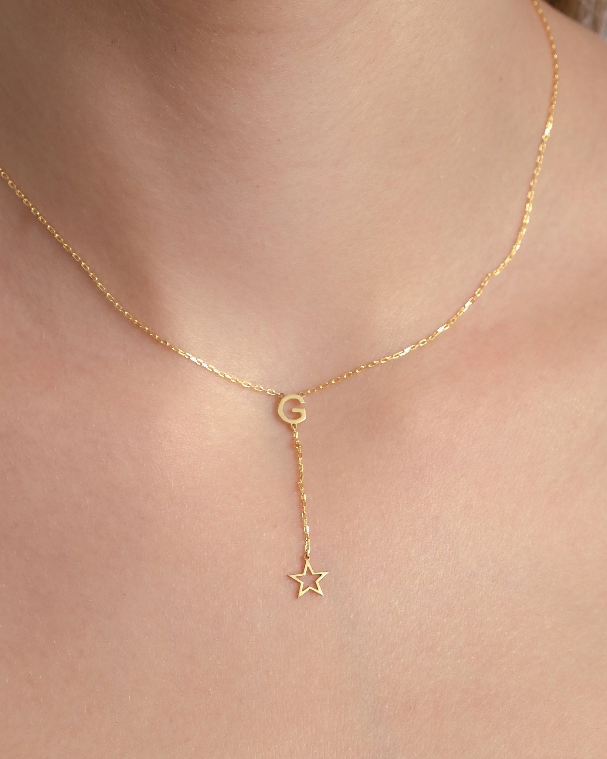 Custom Minimalist Y Necklace with Cross Pendant - Dainty Gold Chain - 925k Sterling Silver