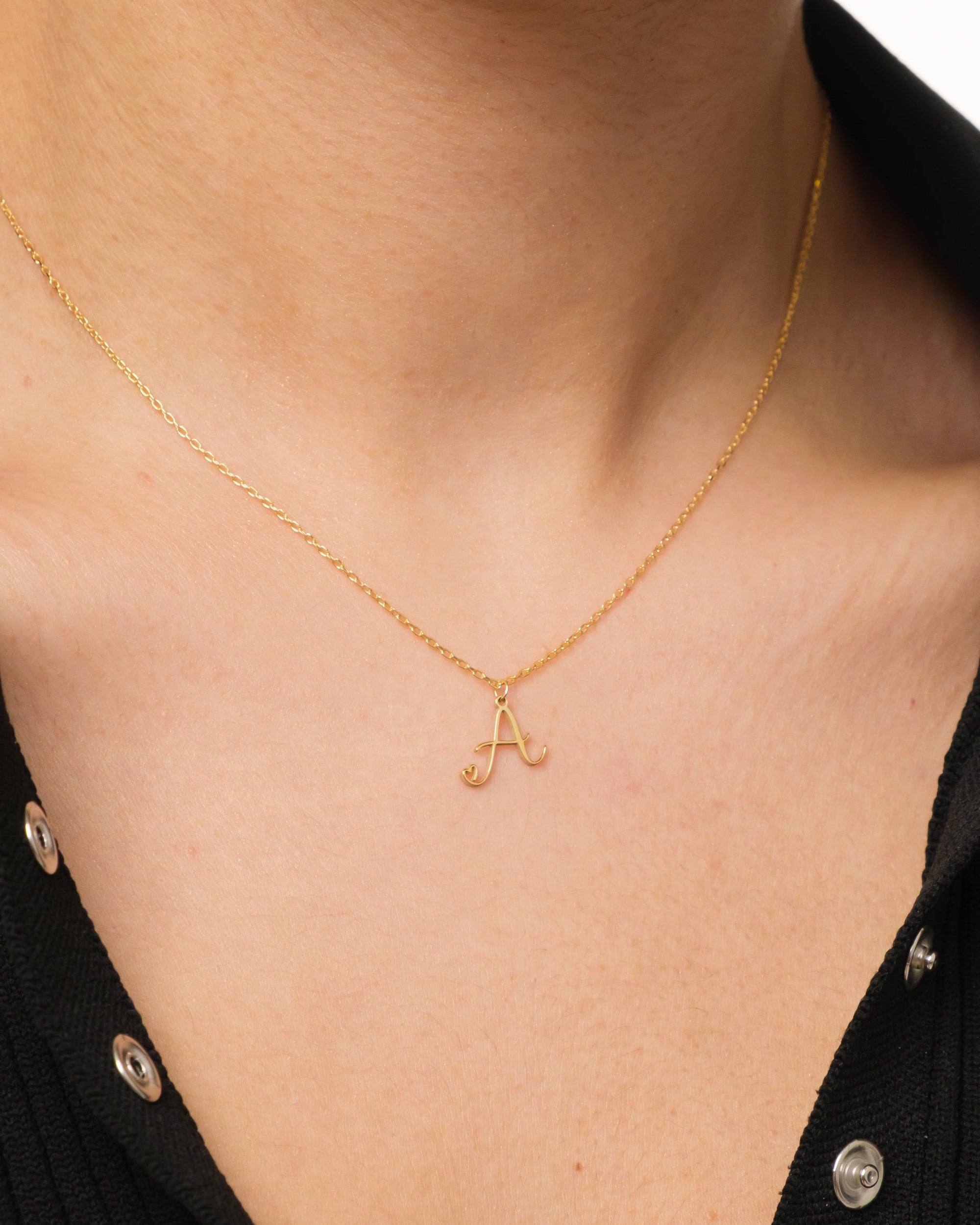 Initial Necklace - Letter Pendant Jewelry - Personalized Gift for Her - 925k Sterling Silver