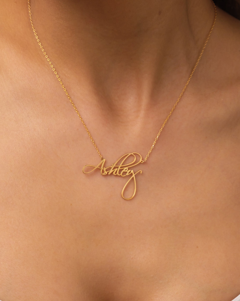 Personalized Name Necklace - Dainty Gold Script Chain - Custom Jewelry Gift - 925k Sterling Silver
