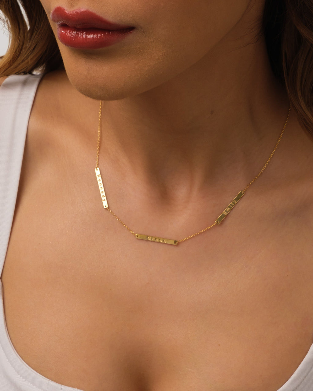 Multiple Name Bar Necklace - Custom Engraved Jewelry - Personalized Gift for Her - 925k Sterling Silver