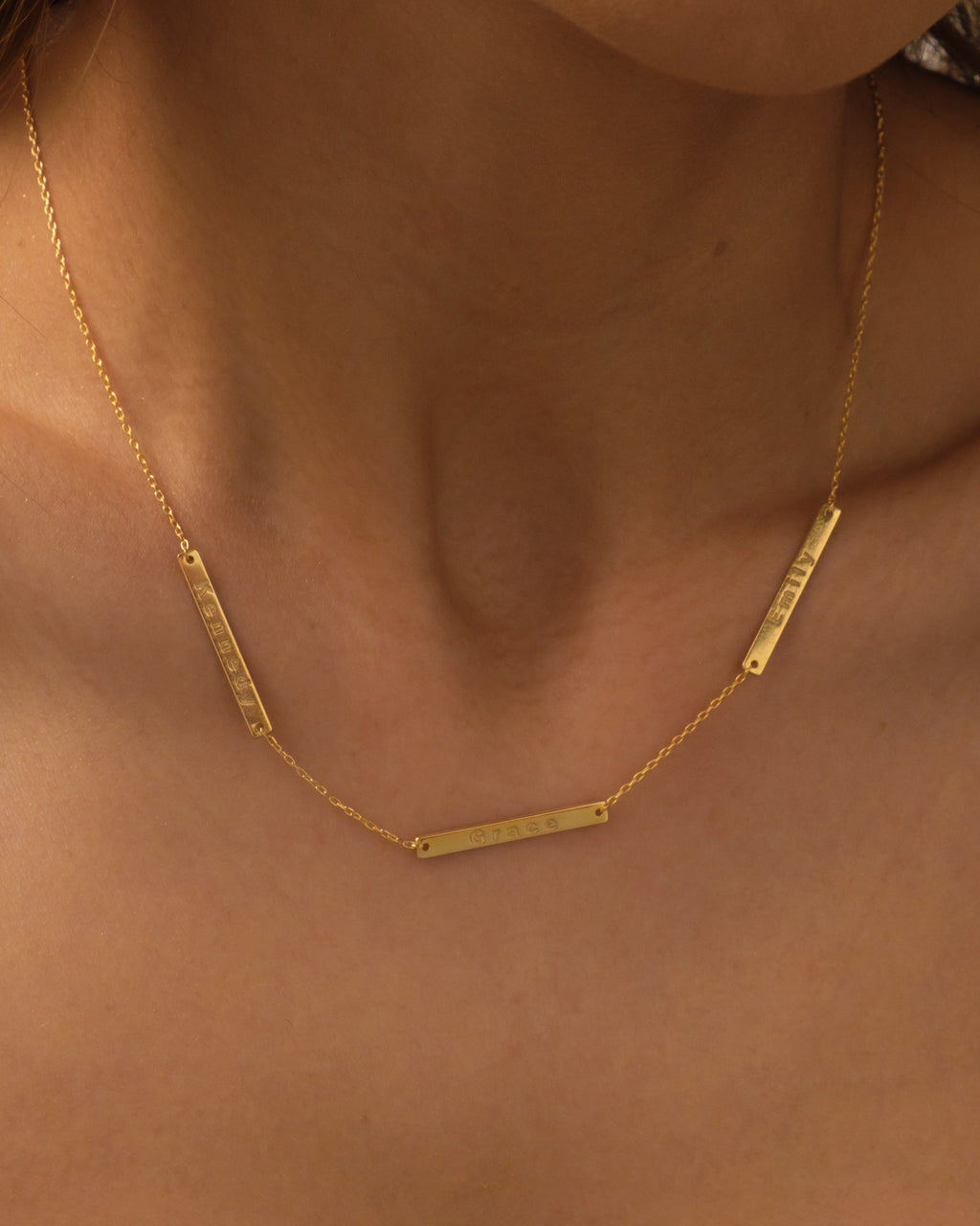Multiple Name Bar Necklace - Custom Engraved Jewelry - Personalized Gift for Her - 925k Sterling Silver