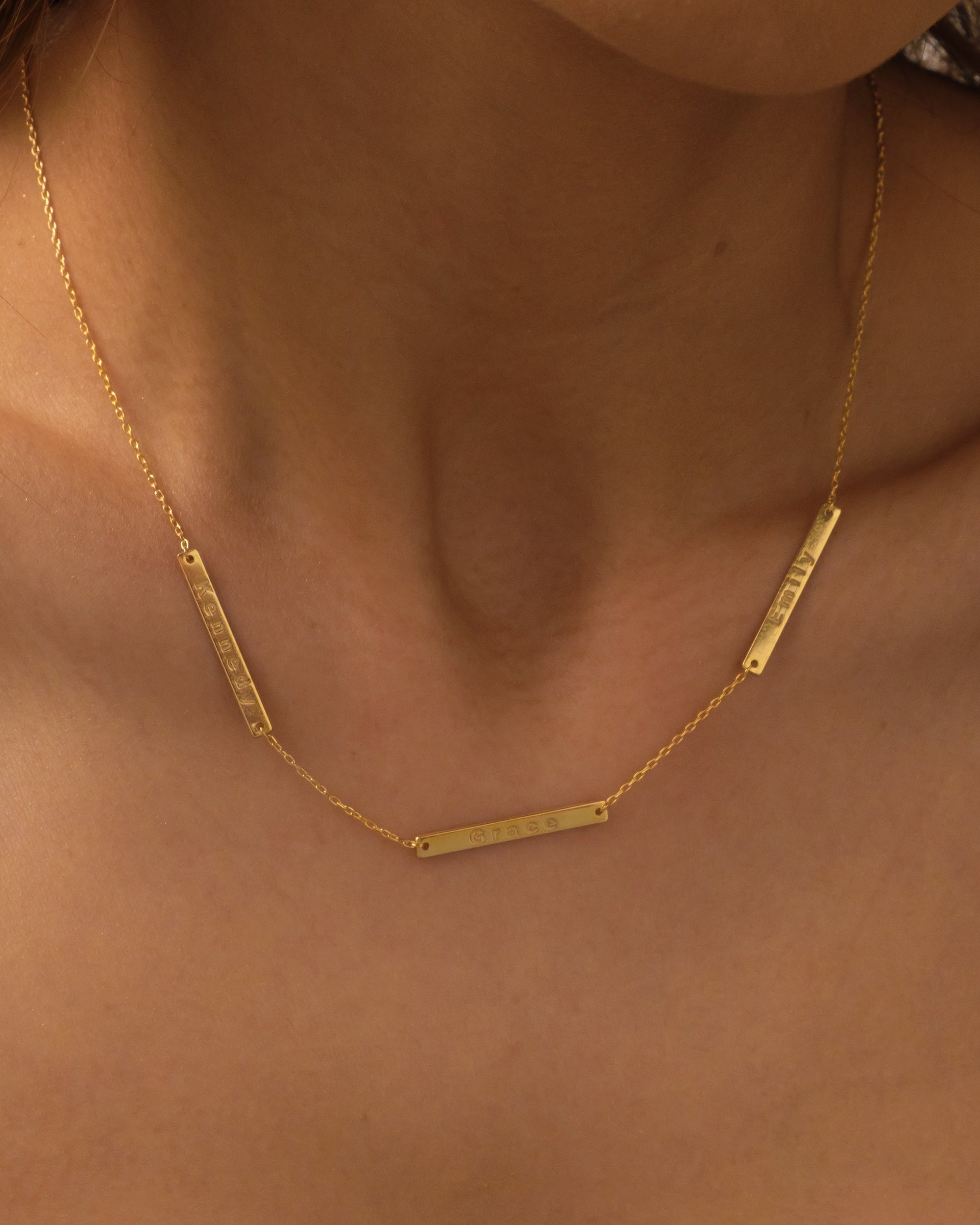 Multiple Name Bar Necklace - Custom Engraved Jewelry - Personalized Gift for Her - 925k Sterling Silver