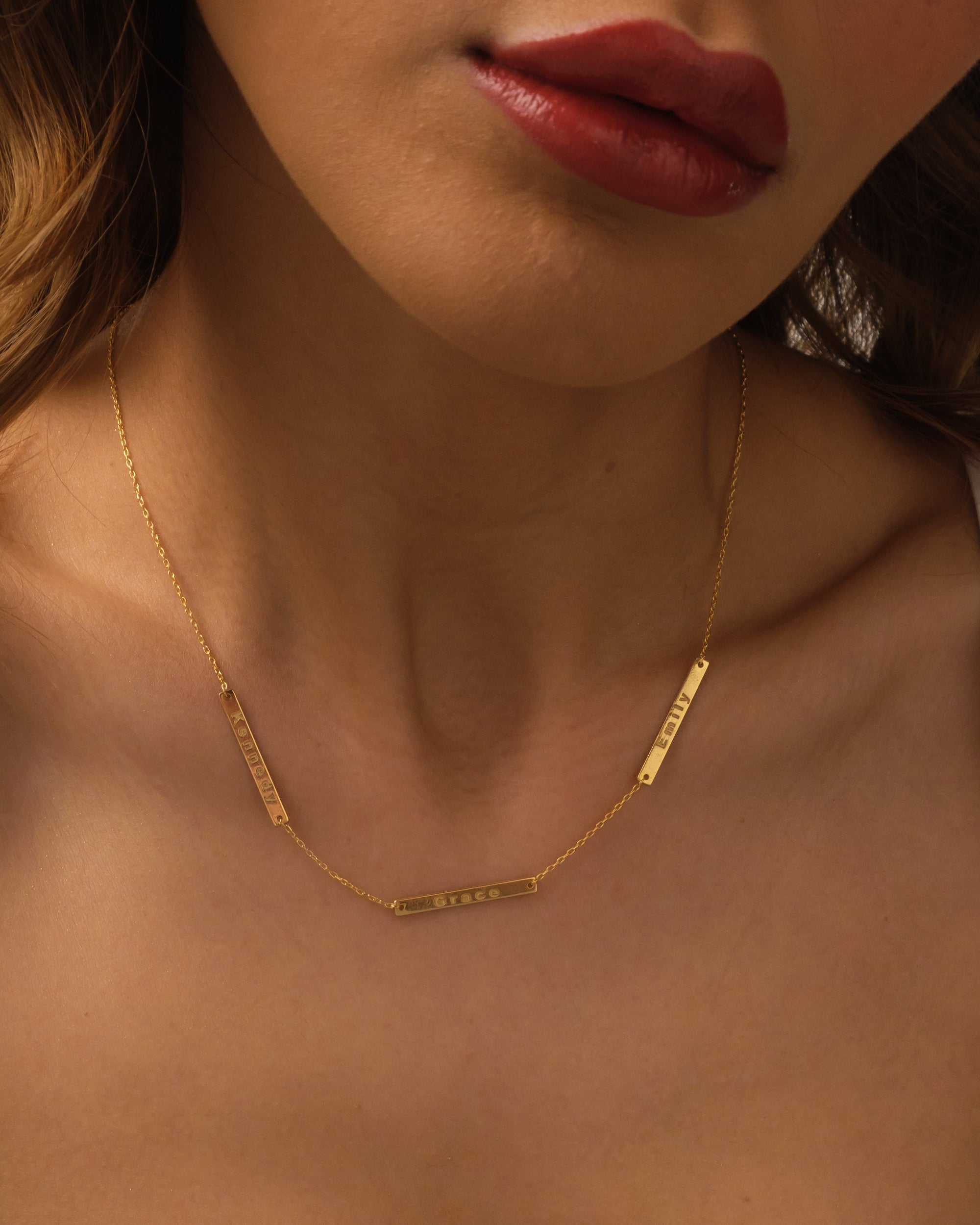 Multiple Name Bar Necklace - Custom Engraved Jewelry - Personalized Gift for Her - 925k Sterling Silver