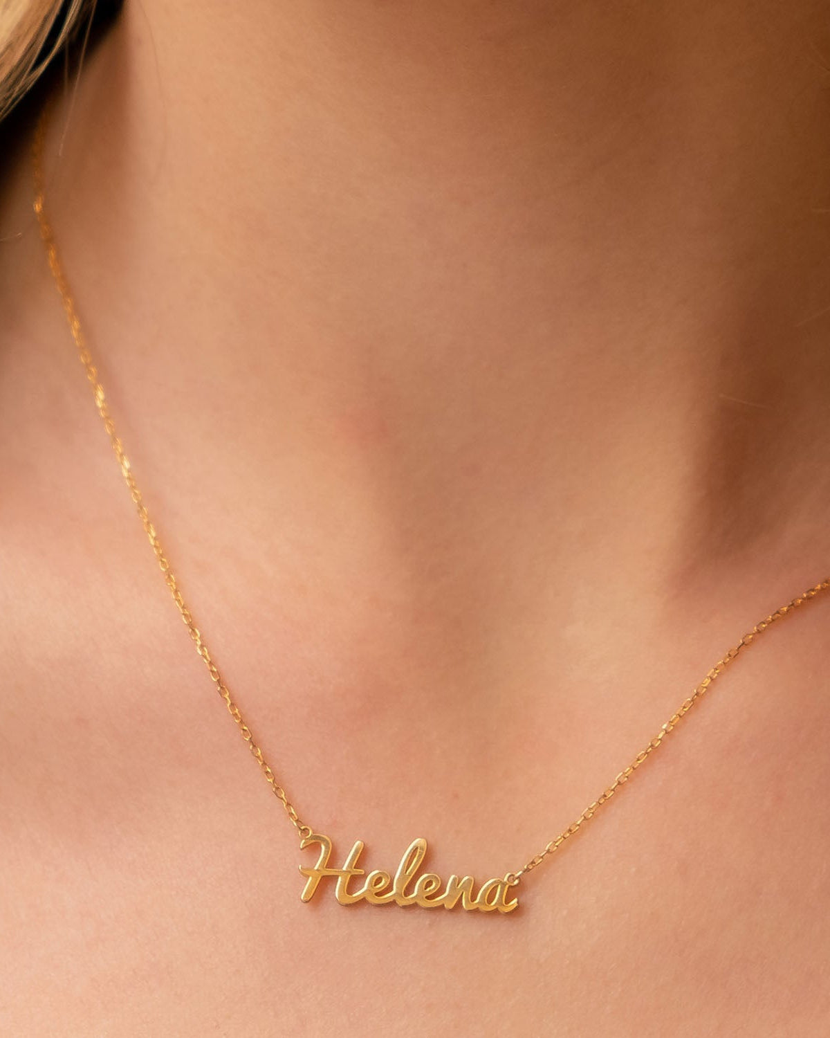 Custom Name Necklace, Personalized Gold Name Jewelry - 925k Sterling Silver