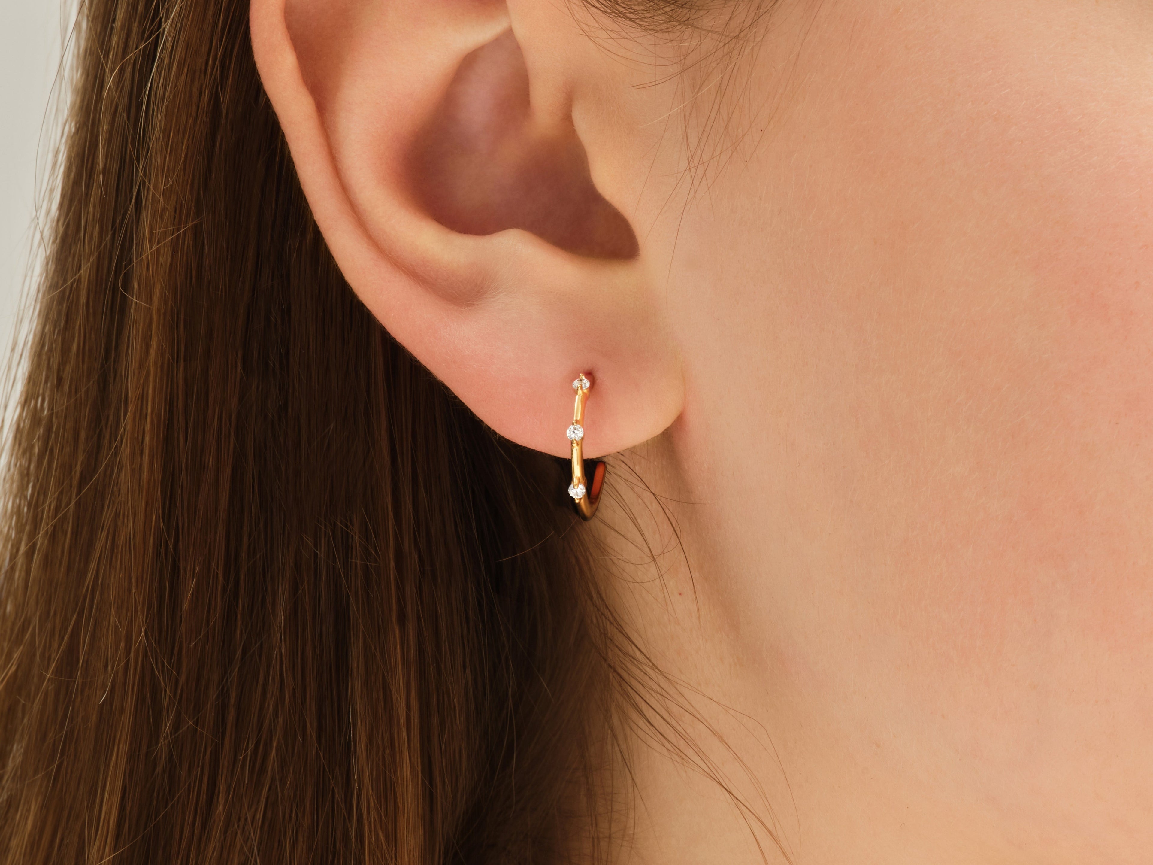 Prong Set Hoop Earrings