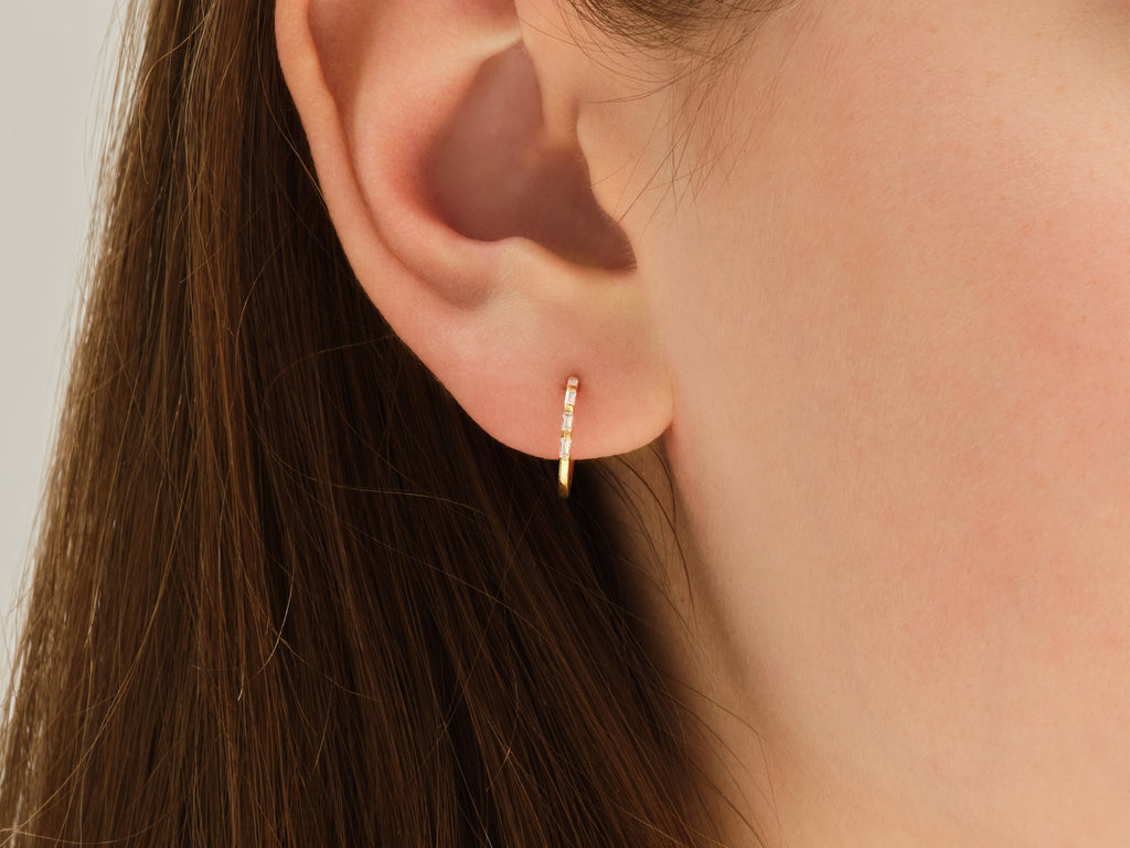 Baguette Hoop Earrings