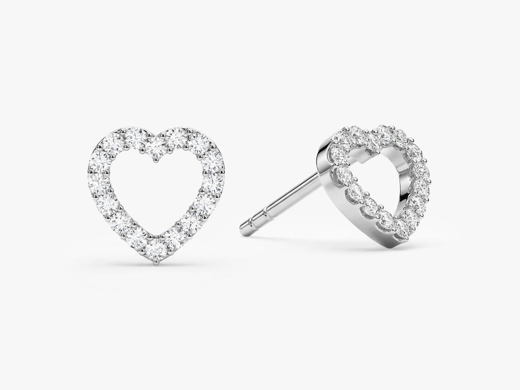 Open Heart Stud Earrings