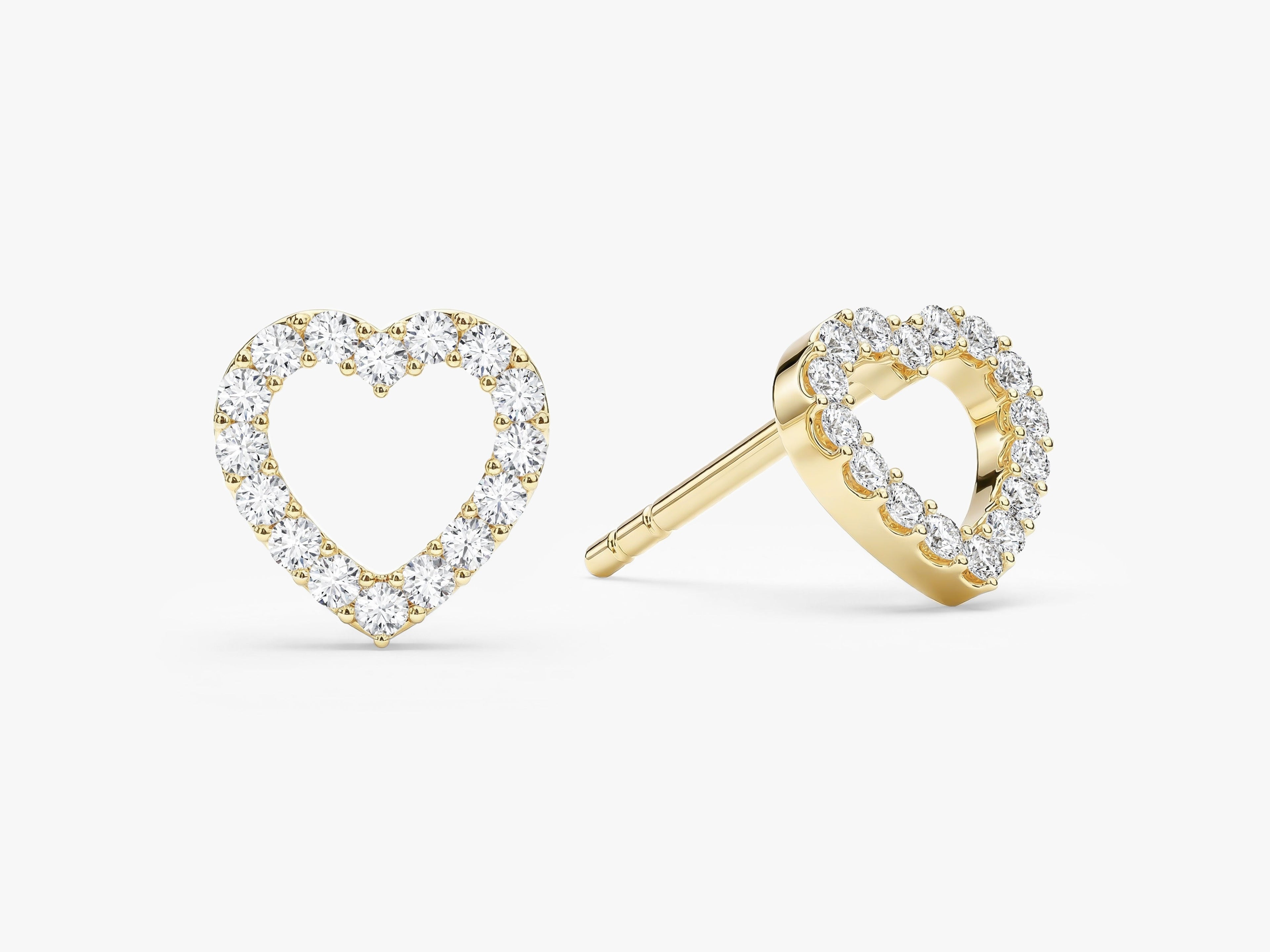 Open Heart Stud Earrings