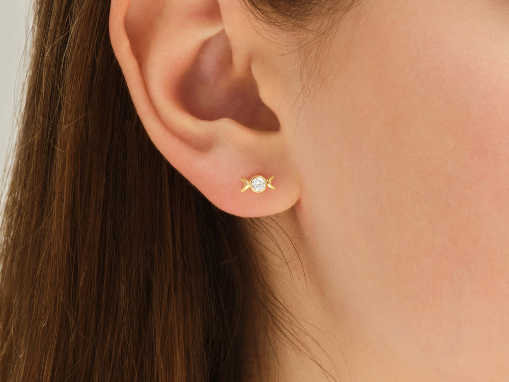 Phases of the Moon Stud Earrings