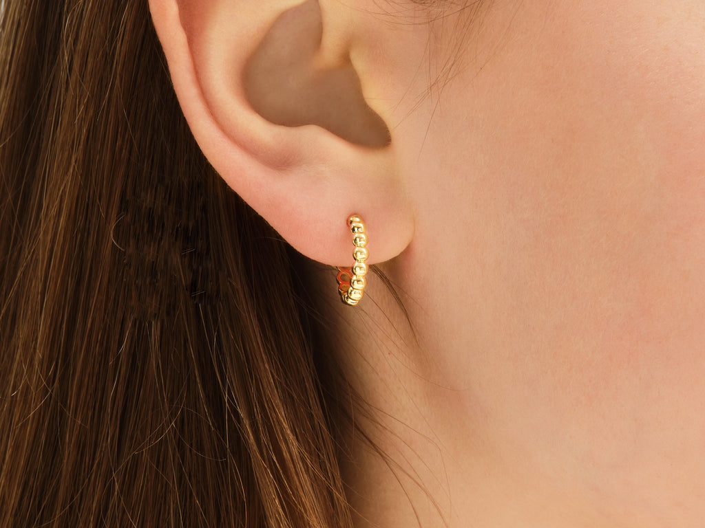 Bold Beaded Huggie Earrings