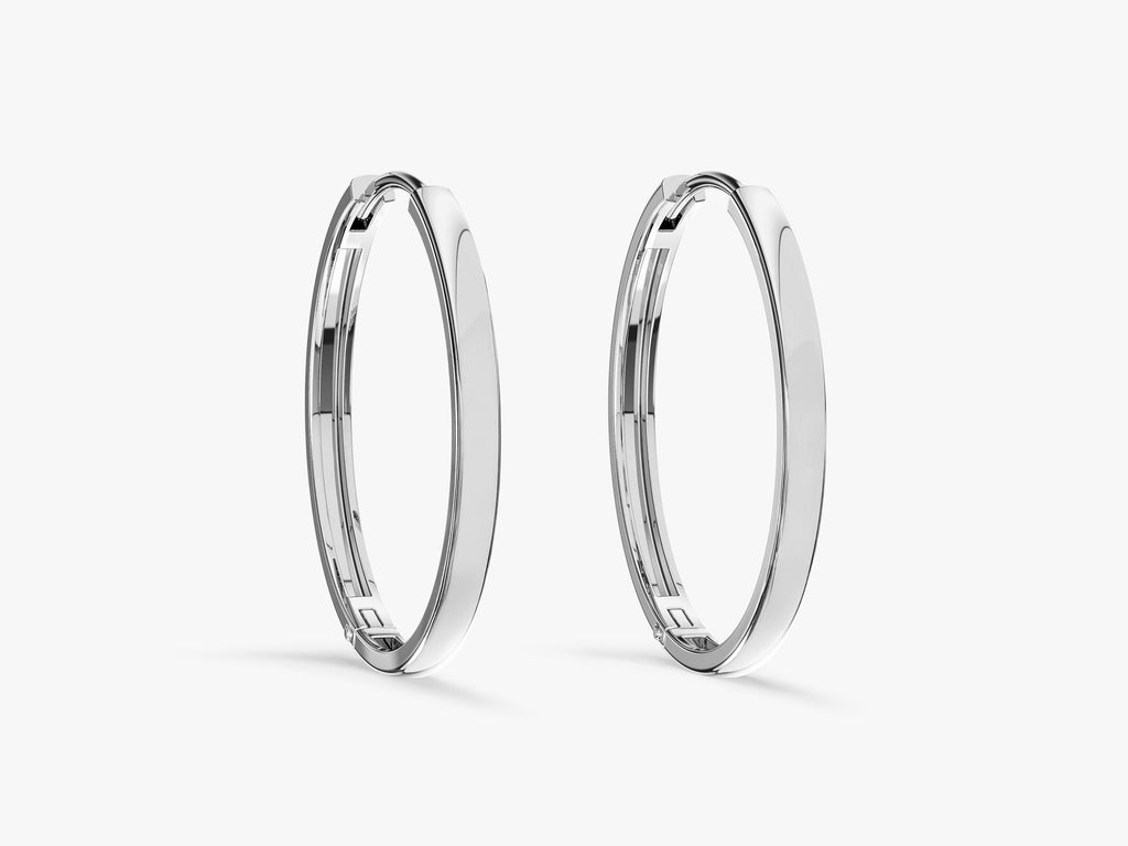 Large Plain Hoop Earrings