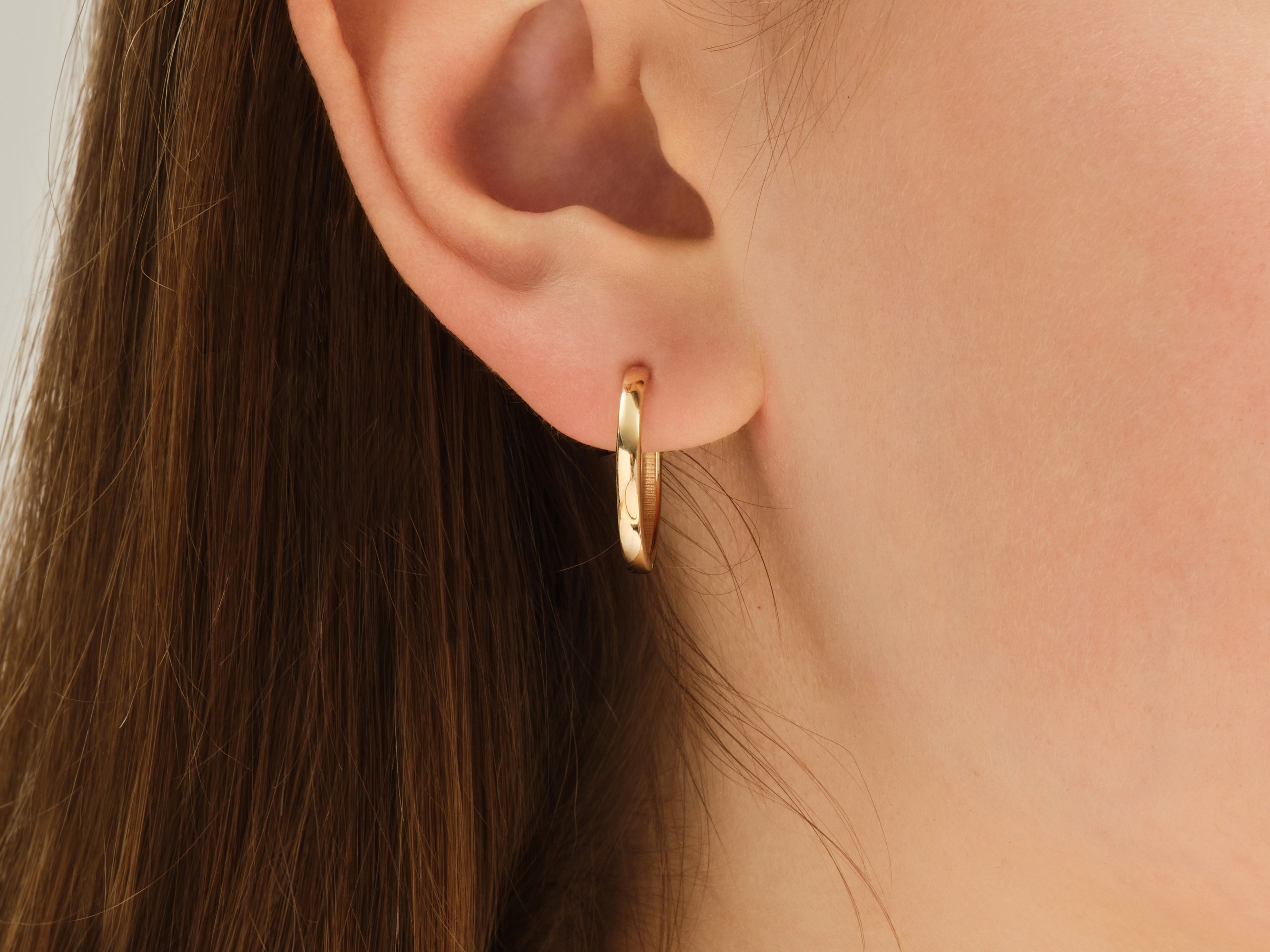 Large Plain Hoop Earrings