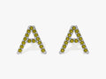 Birthstone Initial Stud Earrings