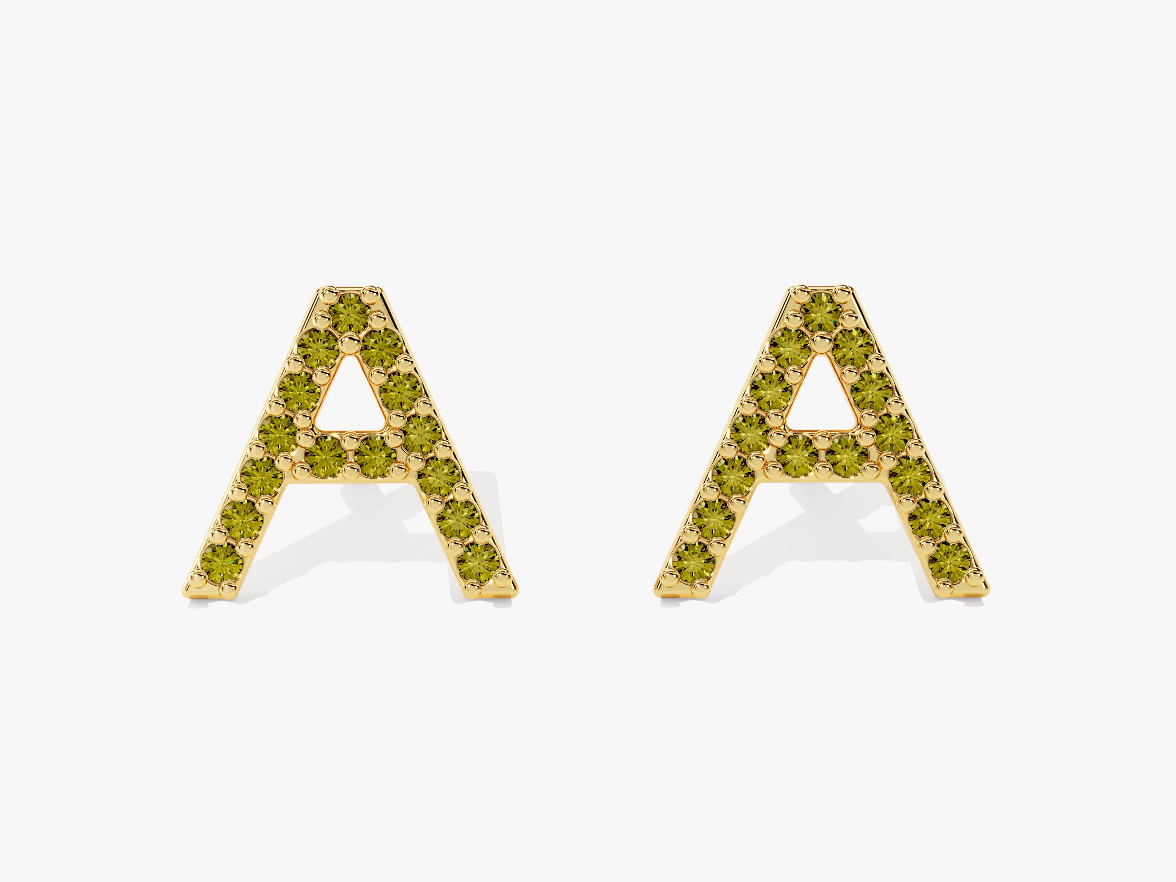 Birthstone Initial Stud Earrings